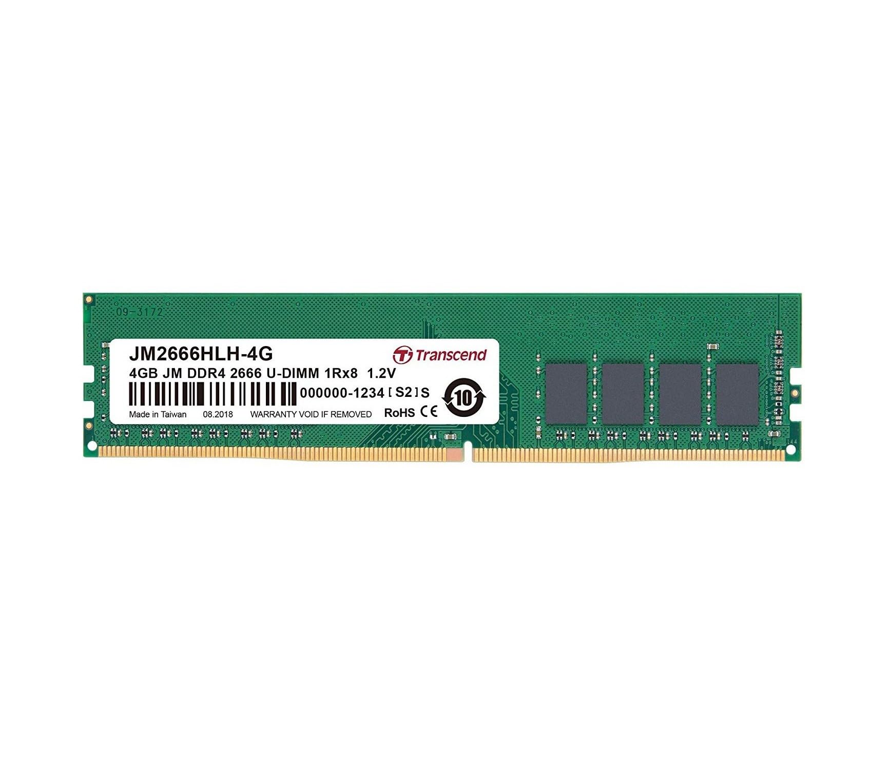 Transcend JetRam 4GB DDR4 2666 U-DIMM 1Rx8 1.2V Desktop Internal